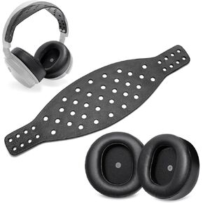 Maxwell Ear Pads + Wide Lambskin Headband Strap Compatible with Audeze Maxwell Wireless Gaming Headset, Premium Double-Sided Leather Handcrafted, Durable, Comfortable & Cooler