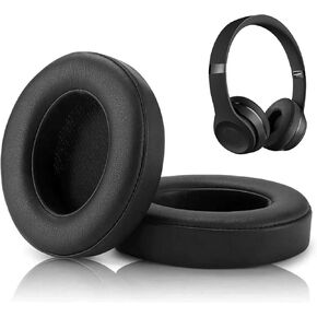 2Pcs Beats Solo 2 & 3 Earpad Replacement, Soft and Durable Beats Replacement Ear Pads, Beats Headphones Replacement Cushion with Premium Thicker Memory Foam