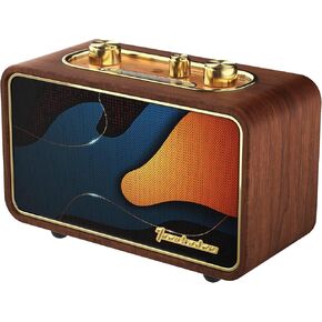 Retro Bluetooth Speaker Wooden Portable Bluetooth Speaker Vintage Wireless，Am/Fm Tunning Dial Electronics for Home,Perfect for Cafe,Vintage Decoration,Bedroom(Apur Retro Orange)