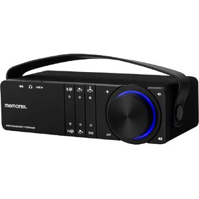 Memorex MX-CLRTV100 Wireless TV Sound Enhancing Speaker | Bluetooth, 3D Surround Sound, Clear Voice Technology, Long Battery Life | HDMI/Optical Connectivity, Private Listening, and Wireless Charging