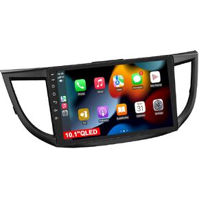 10.1''QLED Car Radio Upgrade for CRV 2012-2016, Touch Screen with Wireless CarPlay/Android Auto,SWC,Android 12 Head Unit Fm/Am, GPS, 48-EQ,Backup Camera