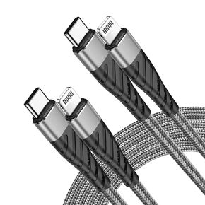 USB C to ightning Cable 6FT 2Pack,Phone Cables Type C Phone Charger Cord Fast Charging Compatible with iPhone 14 13 12 11 Pro Max X XS XR 8 7 6s Plus SE-Gray
