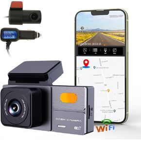 كاميرات K03 على الدبوس - كاميرا اندفاعة الأمامية والخلفية للسيارات ، و 4K Dashcam ، وكاميرا داش اللاسلكية مع رؤية NDR الليلية ، ونظام تحديد المواقع العالمي (GPS) ، والتحكم الصوتي ، وعرض مباشر في المنظر المباشر - أفضل كاميرا سيارة 2024
