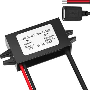 DC 12V/24V to 5V USB C Converter - DC-DC Step Down Converter Buck Module Power Adapter Compatible with Raspberry Pi 4, Cellphone, Car