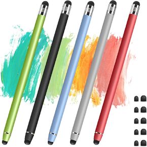 5Pack Stylus Pens for Touch Screens, 2-in-1 Stylus Pen High Precision & Sensitivity Capacitive Stylus for iPad iPhone Galaxy Kindle Tablets All Universal Touchscreen Devices