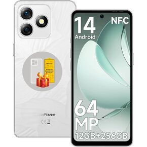 Ulefone Note 18 Pro Android 14 Unlocked Cell Phone, 12GB+256GB/2TB TF, Octa Core, 64MP+50MP Dual Camera, 6.78" HD+/90Hz Screen Smartphone, 5450mAh/18W, 4G Dual SIM/Face ID/OTG/GPS/NFC- Black Phone