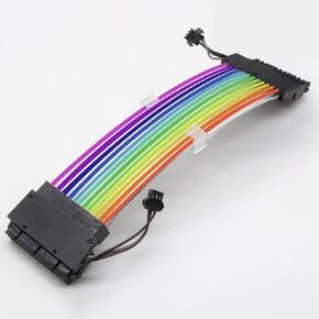 24Pin ATX Motherboard RGB Extension Power Supply Cable for PC Case DIY Computer Cord Custom Build Gaming Case Modding