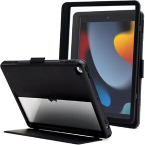ZAGG Denali iPad 10.2-Inch Case - Ultra-Durable, Eco-Friendly, Drop-Resistant with Snap-On Screen Protector & Infinity Angle Stand, Compatible with 7th-9th Gen, Black