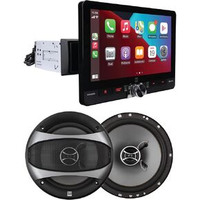 Dual Electronics DCPA81W 8-inch Certified Apple Carplay Android Auto Car Stereo with D65SP 2-Way 6.5 inch Speakers Bundle
