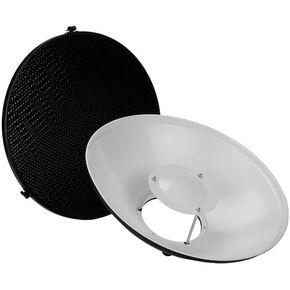 Fotodiox Pro Beauty Dish 16" (40cm) kit with Honeycomb Grid (50 Degree), for Bowens Gemini Standard, Classica Powerpack, R Series, Rx Series, and Pro Series Strobe Flash Light, Beautydish