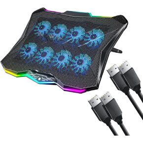 AICHESON AA3 Gaming Laptop 8 Cooling Fans and 2 x 1.3m USB A to A Cables Set