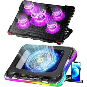 AICHESON S035 Purple Laptop Cooler and K1 5V Gaming Laptop Cooling Pad Set