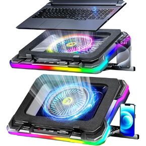 AICHESON Full RGB Lights K1 5V Laptop Cooler and K1 5V Gaming Laptop Cooling Pad Set