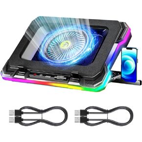 AICHESON K1 5V Gaming Laptop Cooling Pad and 2 USB A to A Cables Set