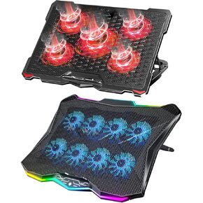 AICHESON AA3 Gaming Laptop 8 Cooling Fans and S035 Red Laptop Cooler Set