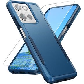 for Moto G 5G 2025 Case, with HD Screen Protector [Military Grade Drop Tested] Heavy-Duty Tough Rugged Shockproof Protective Case for Motorola Moto G 5G 2025, Black