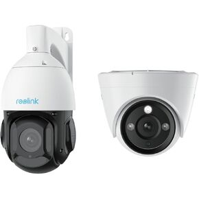 REOLINK 4K PTZ PoE Home Security Camera, 1x RLC-823A 16X (360 Degree, 16X Optical Zoom) Bundle with 1X RLC-833A (5X Optical Zoom), Human/Vehicle/Pet Detection, Color Night Vision, Two Way Talk