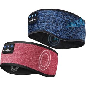 MUSICOZY Sleep Headphones Bluetooth Headband, Wireless Sleeping Headphones Mask Earbuds Built-in HD Speakers for Side Sleepers Women Men Running Travel Yoga Cool Gadgets Unique Gifts, 2 Packs
