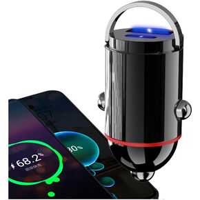 USB Car Charger Adapter Fast Charging PD45W+QC3.0 Cigarette Lighter Adapter Dual Port Cigarette Lighter Charger car Lighter USB Adapter for iPhone 16 Pro Max 15 Plus 14 iPad Samsung S25-Black