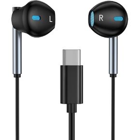 USB C Earphones for iPhone 16 Headphone Wired Type C Earbuds Mic & Noise Cancelling USBC Ear Buds for iPhone 16 15 Pro Max, iPad Earpods Samsung Galaxy S25/S24/S23/, Google Pixel LG Moto Xiaomi