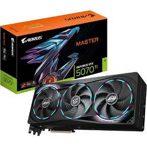 GIGABYTE AORUS GeForce RTX 5070 Ti Master 16G Graphics Card, 16GB 256-bit GDDR7, PCIe 5.0, WINDFORCE Cooling System, GV-N507TAORUS M-16GD Video Card
