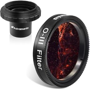 Astromania T-Ring Set for Nikon SLR/DSLR Cameras - Bundle with - 1.25" O-III Filter