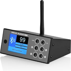 Douk Audio B1FM Bluetooth 5.1 Receiver DAC, HiFi Stereo Music Player with LDAC & aptX HD, Premium FM Radio, Optical & Coaxial Digital Outputs, 2.4" Display & Remote for Home Audio Systems