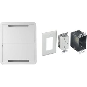 On-Q Legrand 17 Inch Media Enclosure and Duplex Outlet Kit for Power and Surge Protection