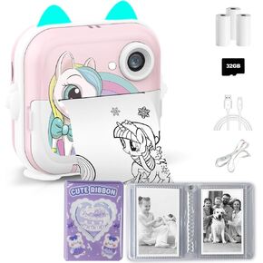 Instant Print Camera for Kids with Kids Photo Album