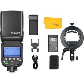 Godox V860III-S V860IIIS Flash for Sony, 2.4G 1/8000S HSS Camera Flash Speedlite with7.2V/2600mAh Battery Godox S2 Flash Bracket, 10 Levels LED Modeling Light, Speedlight Compatible for Sony Camera