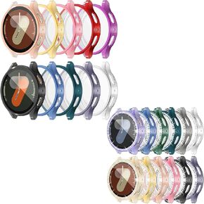 RICHONE [10+12Pack] Compatible with Samsung Galaxy Watch 7 40mm Bling Screen Protector, HD Full Protection Flexible TPU Watch Bumper Cover Anti Scratch Samsung Watch 7 Rhinestones Accessory (40MM)