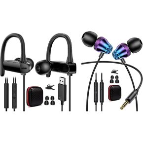 سماعة رأس USB Over-Ear-Hook 2.5m 8.2 قدمًا كمبيوتر Computer Celed Select Mic Mic USB سماعات أذن سلكية سلكية 3.5 ملم من Moto G stylus play for Chromebook PC School area in-ear إلغاء الإرث الناعم