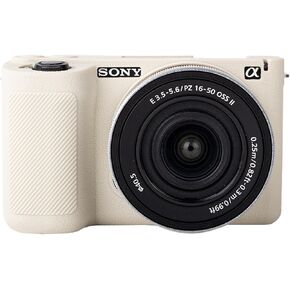 MUZIRI KINOKOO Soft Silicone Case Compatible for Sony ZVE10 II/ZV-E10 II Camera, Protective Case for Sony Alpha ZV-E10 II/ZVE10 II Camera - Anti-Slip & Anti-Scratch Enhanced Grip to Camera - White