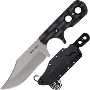 Cold Steel Mini Tac Bowie 3-5/8" Lightweight Durable 8Cr13MoV Stainless Steel Fixed Blade Clip Point Outdoor Hunting Utility Knife, Griv-Ex Handle, Secure-Ex Sheath - Boxed