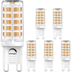 G9 LED Bulbs - 40W Equivalent, T4 Chandelier Light, 2700K Warm White 450lm, Non-Dimmable Bi-Pin G9 Base, 4W LED, 360° Beam Angle, 5-Pack in Kuwait