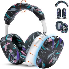 WC Sweatz, Shellz, and Bandz Protective Covers Bundle for Airpods Max Headphones by Wicked Cushions | 90's Black