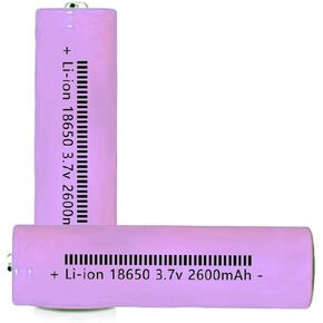 18650 Rechargeable Battery 3.7V 18650 Button top Battery 2600mAh Lithium 18650 Rechargeable Batteries for Headlamp, LED Flashlight