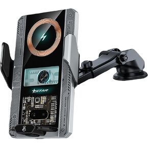 Wireless car Charger Suitable for iPhone 13 Pro Max 15 14 13 12 11 Samsung, Galaxy S24/824/S22/21Ultra with Automatic Intelligent Clamping and Infrared Sensing