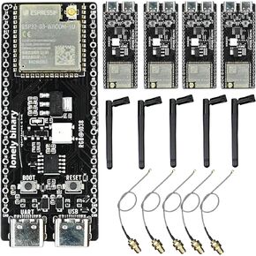 لوحات تطوير 5-Pack ESP32-S3-فلاش 8 ميجابايت ، 2 ميجابايت PSRAM ، هوائي IPEX الخارجي ، USB الأصلي ، WiFi & Bluetooth | Arduino IDE و Micropython متوافق