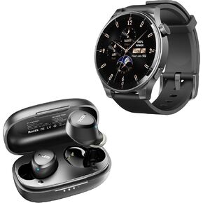 TOZO S5 Smartwatch (Answer/Make Calls) Sport Mode Fitness Watch, Black + A1 Wireless Bluetooth in-Ear Headphones Black