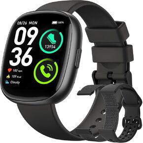 Sanorum Smart Watches for Women Men with Call: Fitness Trackers with 24-Hour Heart Rate SpO2 Sleep Monitor 120+ Sport Mode 5ATM Waterproof Smartwatch for iOS Android Phones Graphite Black