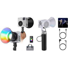 NEEWER HB80C RGBWW LED Video Light with Built-in 72Wh Battery & 100W PD Fast Charging, Battery Grip Power Supply for MS HB Series COB Video Lights Included