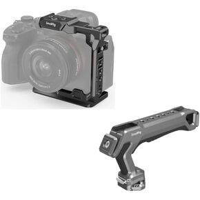 SmallRig Camera Half Cage for Sony Alpha 7R V/Alpha 7 IV/Alpha 7S III/Alpha 1/Alpha 7R IV and Quick Release Top Handle with Quick Release Slider