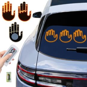 Upgraded Car Hand Gesture Light for Road Rage LED Finger Light for Car with Remote, Finger Car Led Signs, Fun Car Accessories with 3 Modes - Ideal Gift for Men and Women