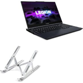 BoxWave Stand and Mount Compatible with Lenovo Legion 5 (15 in - 82NW) - Compact QuickSwitch Laptop Stand, Portable Multi Angle Viewing Foldable Riser - Metallic Silver