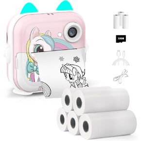 Kids Camera Instant Print with Total 8 Rolls of Printing Pater
