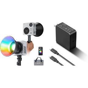 NEEWER HB80C RGBWW LED Video Light with Built-in 72Wh Battery & 100W PD Fast Charging, PD 100W USB C Charger with 100W USB C Fast Charging Cable Included