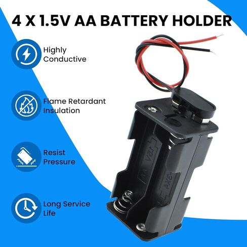 SDTC Tech 2-Set 4X 1.5V AA Battery Holder and I Type Snap Connector Kit in Saudi Arabia