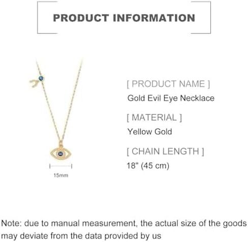 14K Gold Moissanite Evil Eye Necklace, Sapphire Necklace for Women, Evil Eye Pendant, Gift for Her in Kuwait