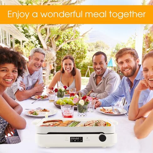 Indoor Electric Grill & Griddle with 2-in-1 Nonstick Griddle Plates (12" x 12"), 1200W Induction Hot Plate with Digital Temperature Control & Timer, Perfect for Parties (Single Plate), Black in Saudi Arabia